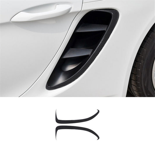 2x carbon fiber air intake hole trim for Porsche 718 2016-2022