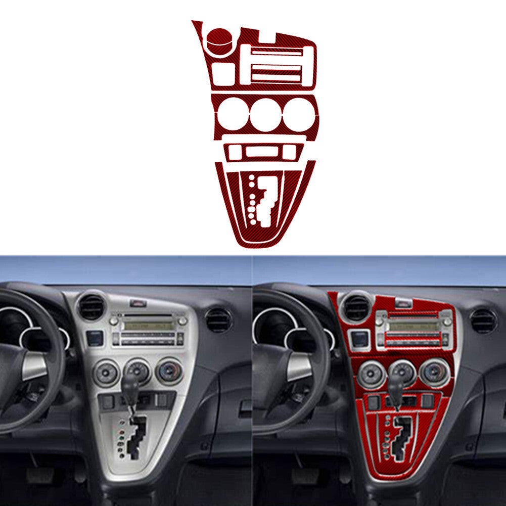 10X Red Carbon Fiber Center Console Panel Cover Trim for Toyota Matrix 2009-2014