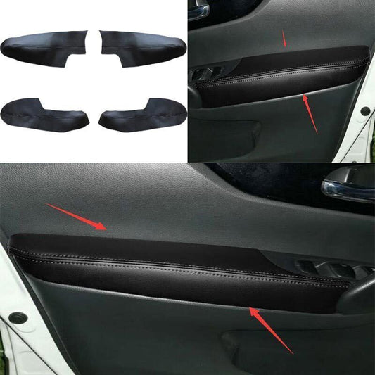 2014-20 for Nissan Rogue Interior Door Panels Black Armrest PU Leather Cover 4PC