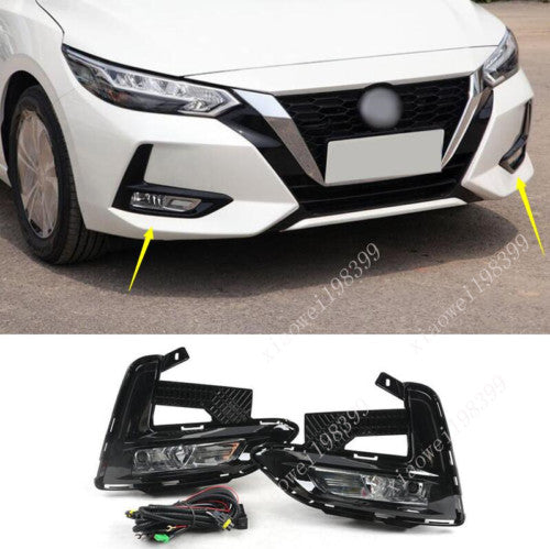 For 2020-2023 for Nissan Sentra Halogen Front Bumper Fog Lights Kit Car Accessory