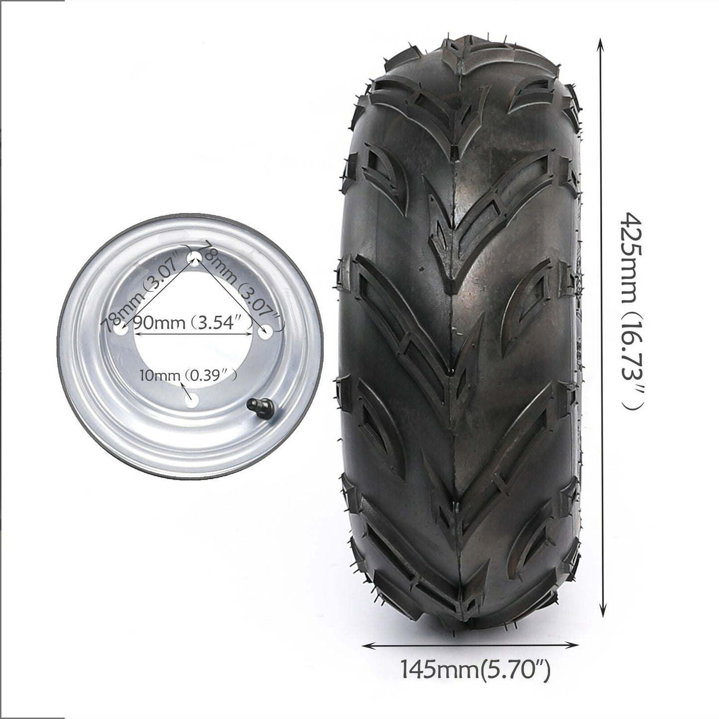 4pc 7 ATV Wheels 16x8-7 Tire Rim 4 Lug 16x8x7 For Taotao Quad 70 90cc 110cc 125
