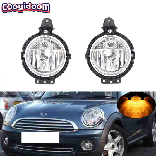 For 2006-14 for BMW for Mini Cooper R56 Front Bumper Fog Lights With Bulbs Left+Right