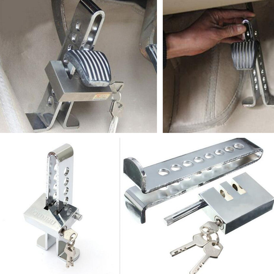 Car AUTO Stainles Steel Anti-theft Device Clutch Pedal Lock Brake Security Tool