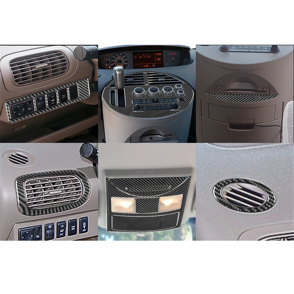 13Pcs Interior Decorative Cover Trim Carbon Fiber for Nissan Quest 2004-2006
