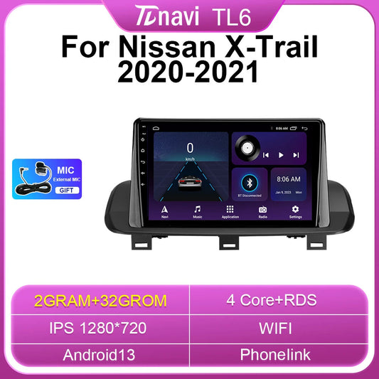 for Nissan for X-Trail Xtrail 4 T33 Rogue 3 2020-2021 Carplay Car Radio GPS Screen