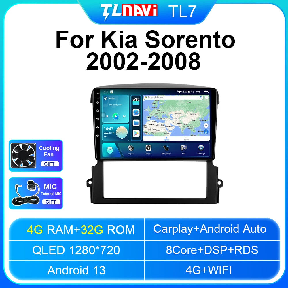 for KIA for Sorento 2002-2008 Stereo Android Auto CarPlay Car Radio GPS Video Player