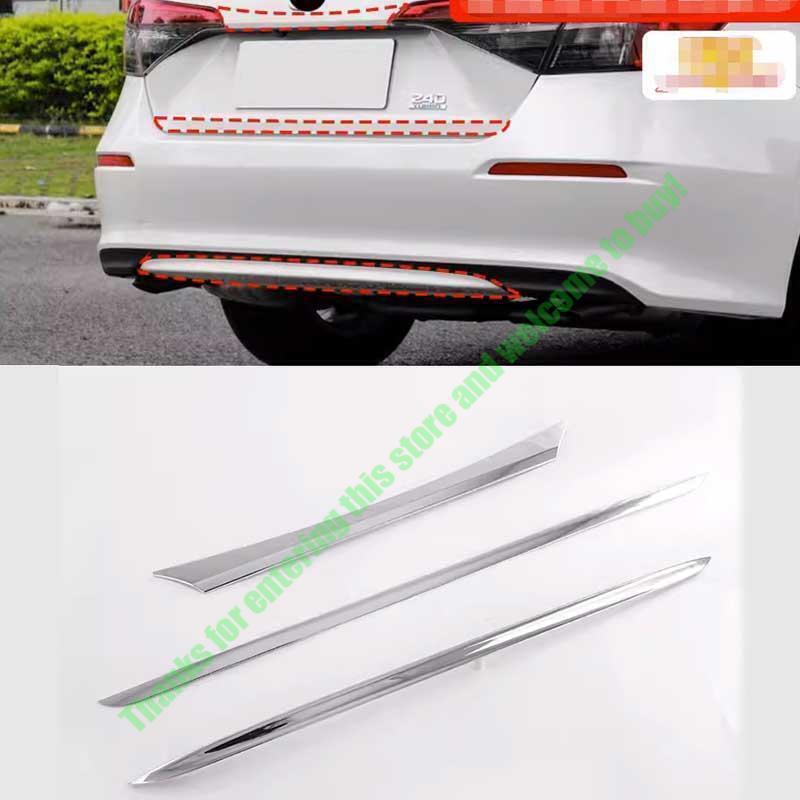 for Honda for Civic 11Th 2022-2023 ABS Chrome Rear Tailgate Trunk Lid Cover Trims 3P