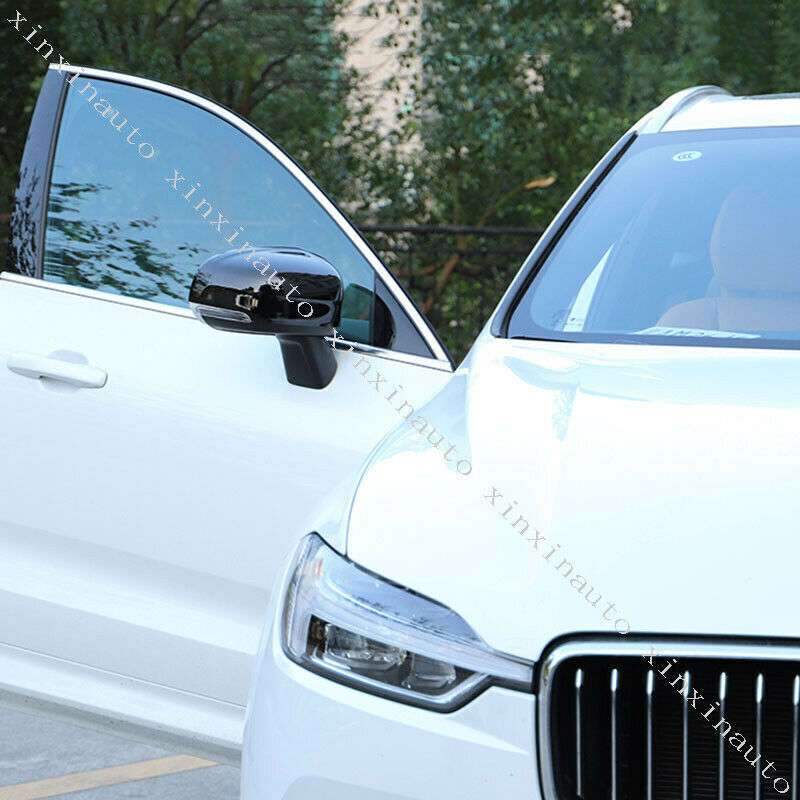 for Volvo XC60 2018-2023 Glossy Black Exterior Side Door Mirror Cover Trim Decor