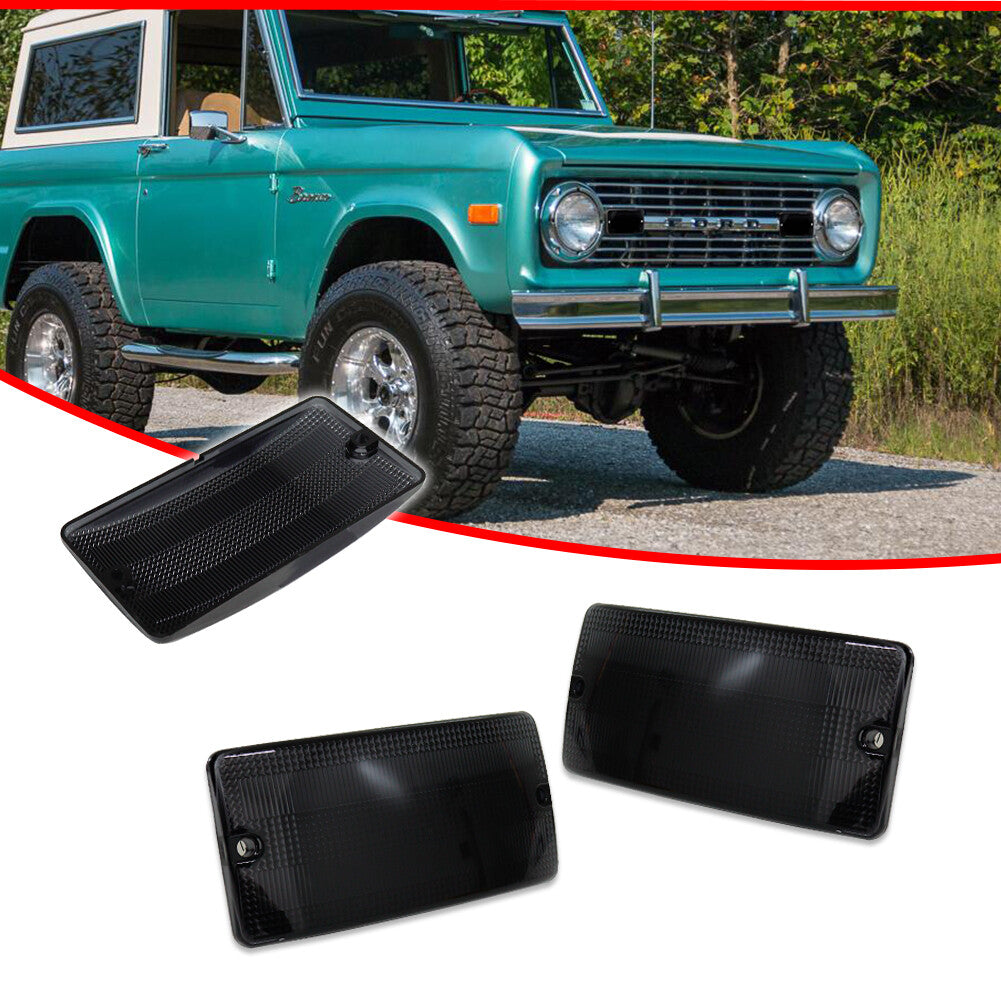Smoked front grille left/right turn signal light cover for 1969-1977 for Ford for Mustang