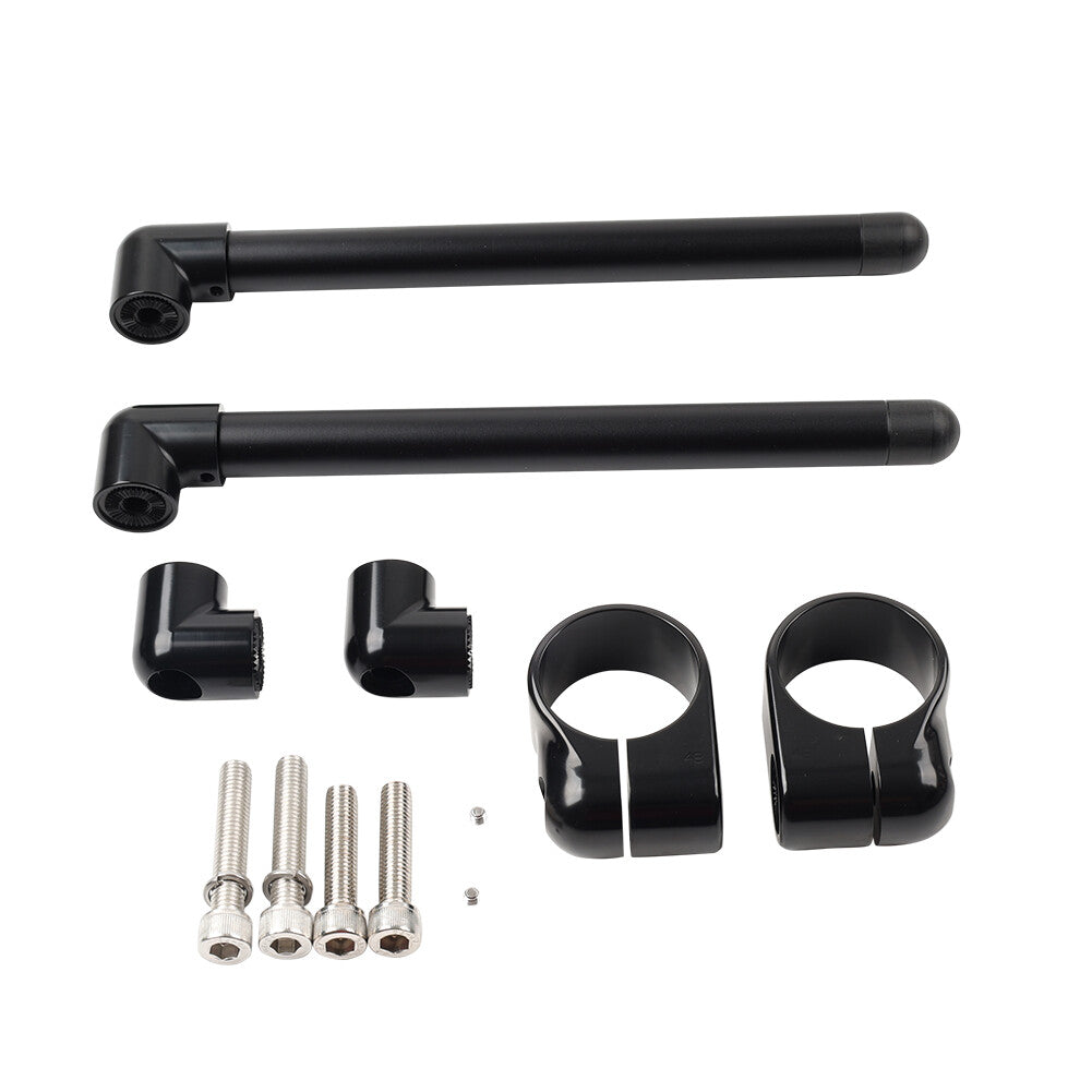 Cafe Racer Bars 7/8 Motorcycle Black Universal Clip-On Handlebar Fork Tube 48MM
