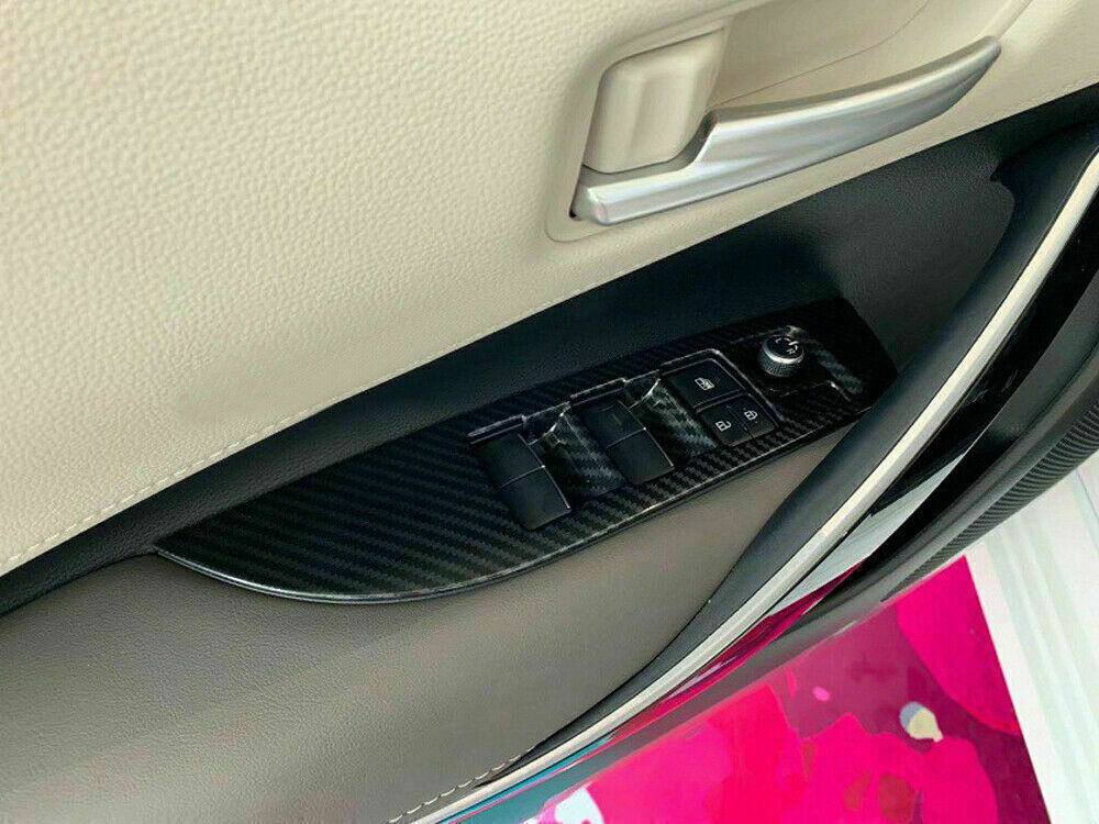 Carbon Window Lift Switch Panel Cover Trim 4X for Toyota for Corolla Cross 2020-2023
