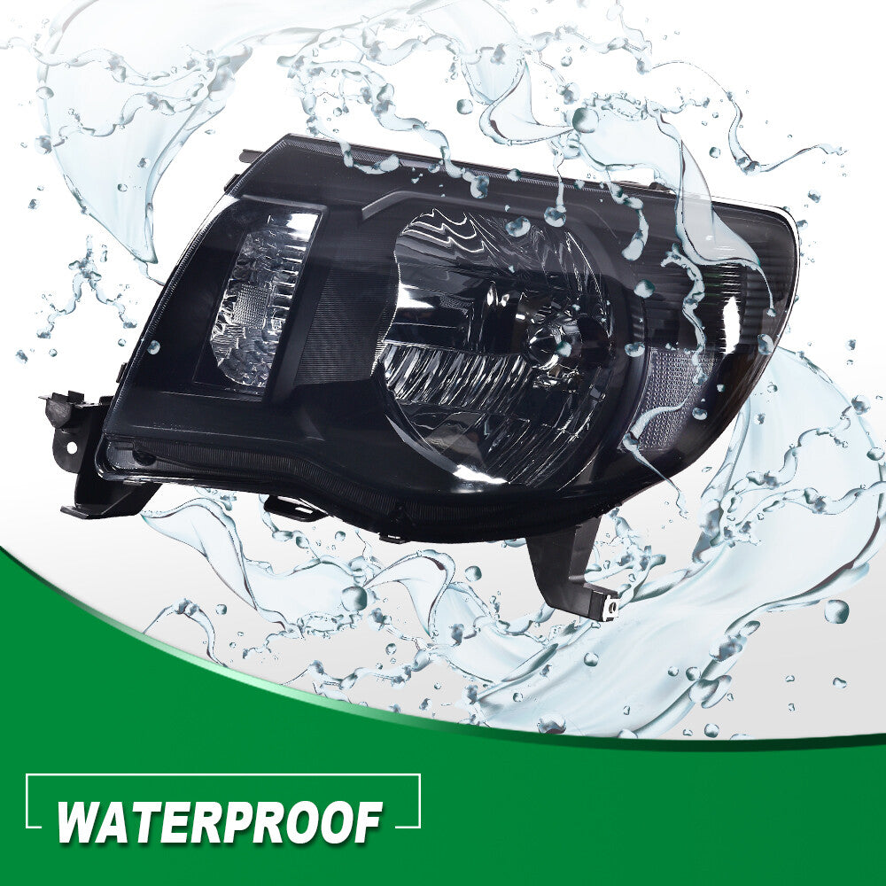 Suitable for 2005-2011 for Toyota Tacoma black headlights and 3D LED tubular taillights.