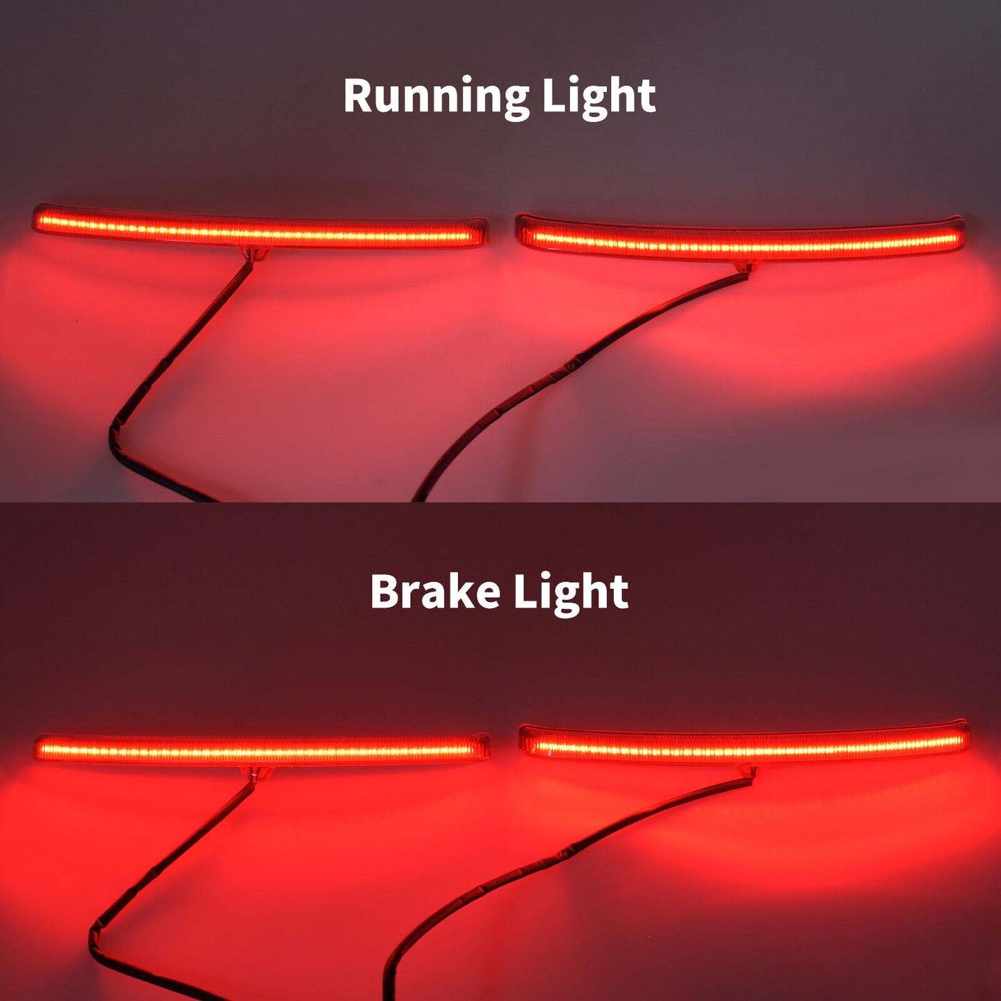 Smoke LED Fender Blades Brake Running Light Fit for Harley Trike Tri Glide 09-23