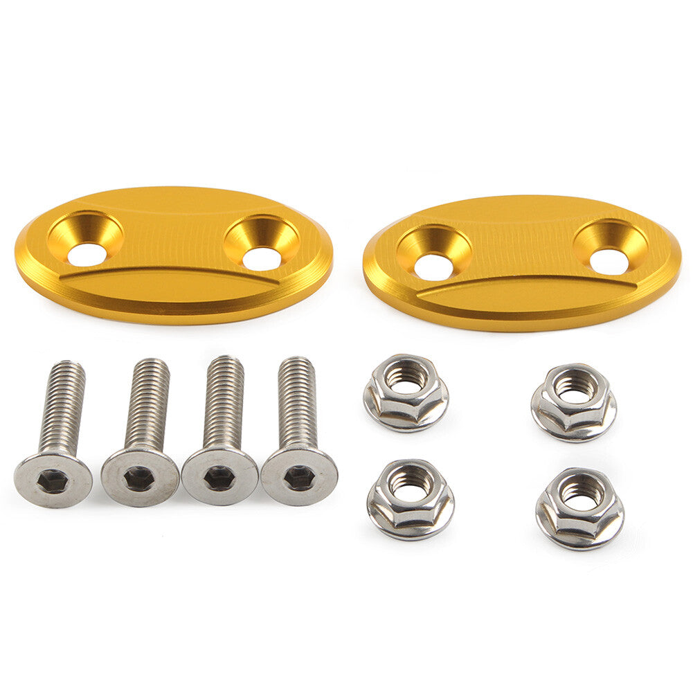 for BMW S1000RR 2009-2018 Rearview Mirror Block Off Base Plates Cover Gold Pair