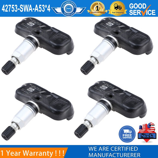 4-pack 42753-SWA-A53 Tire Pressure Sensors (TPMS) for 2008-2012 for Honda Accord CR-V Fit