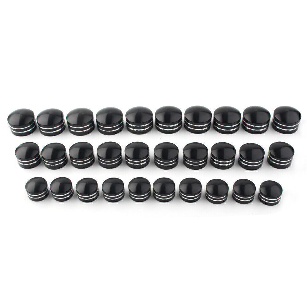 for Harley Black CNC Inner 9mm Schrauben Motor Bolt Topper Caps Cover 10pcs UK