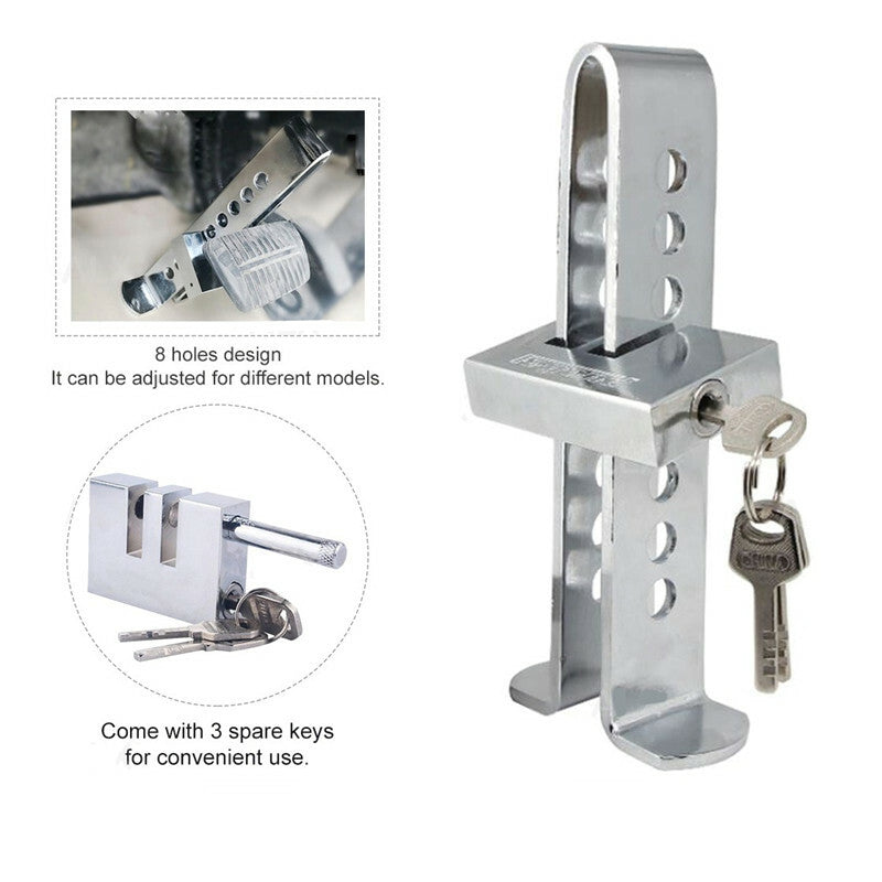 Car Pedal Theft Proof Security Pedal Stainless Steel Brake 8hole Anti-theft Lock