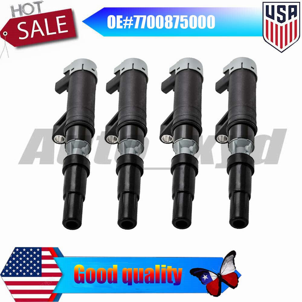 4x 7700875000 Ignition Coil New Replacement Repair for Renault Megane Laguna