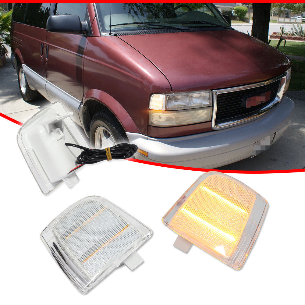 Suitable for Chevrolet Astro corner lights 1995-2005, driver and passenger side clear amber tint.