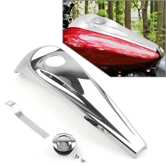 for Harley Touring 2008-2022 Gloss Dash Fuel Console Cover + Gas Tank Cap Chrome