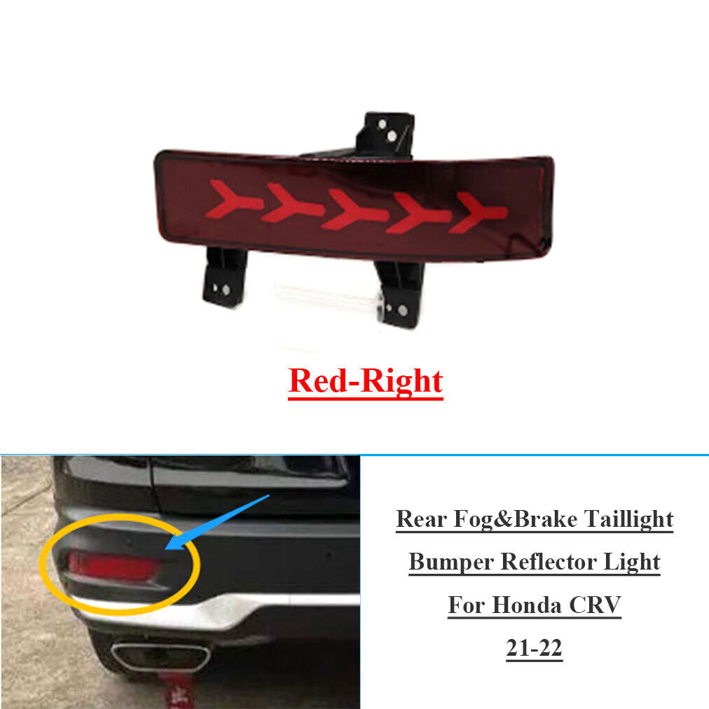 Red Rear FogBrake Taillight Bumper Reflector Light for Honda CRV 21-22 Right A