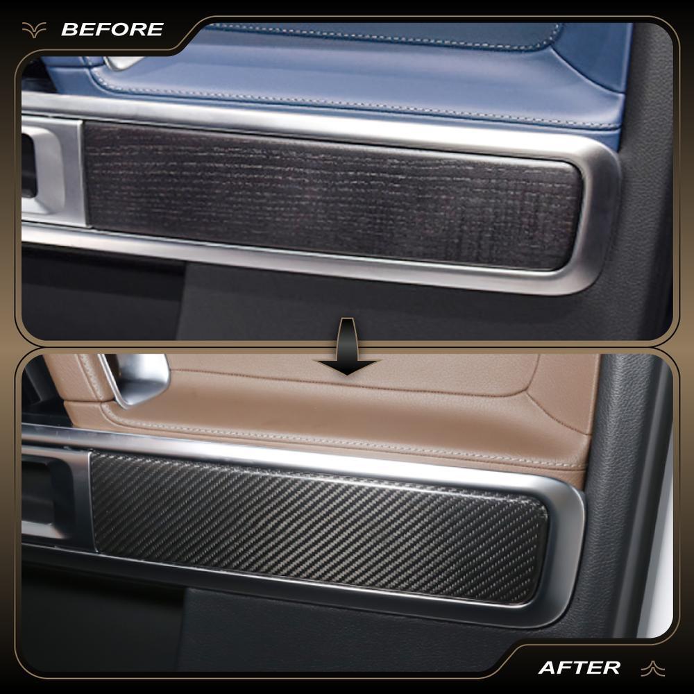 4x Carbon fiber Door Handle Panel Cover Trim For G-Class W464 G500 G63 19-2023