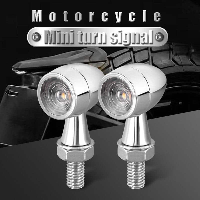 4x for Mini Motorcycle LED Bullet Turn Signal Blinker Brake Light Indicator Chrome