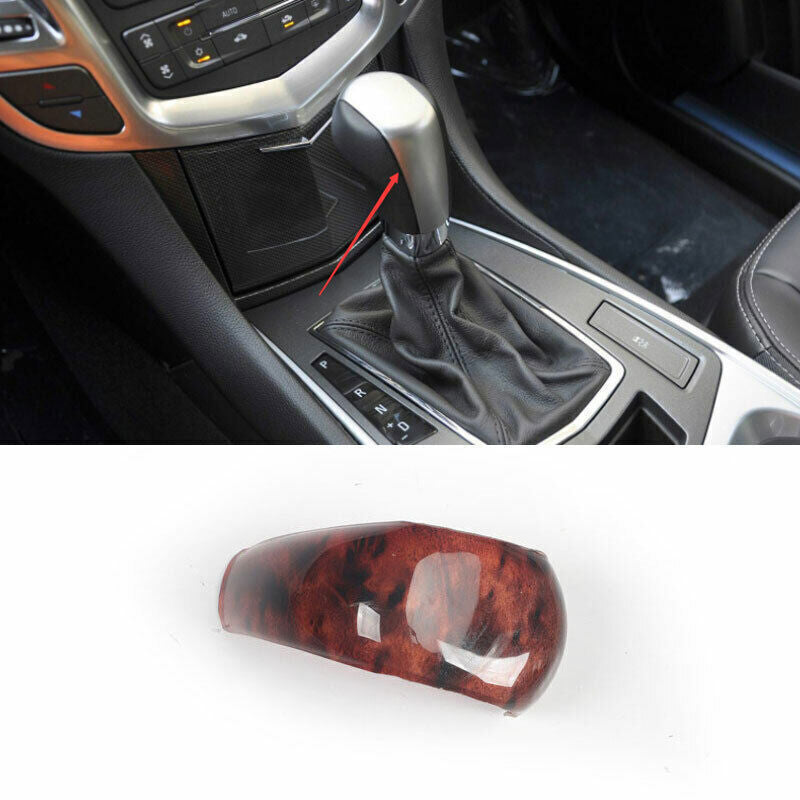 for Cadillac SRX 2010-2012 Wood Grain Inner Central Console Gear Shift Knob Trim