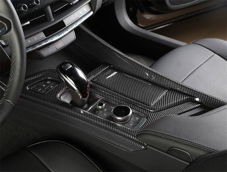 for Cadillac CT5 2019-20 ABS Carbon Fiber Central Gear Shift Panel Cover Trim 5x