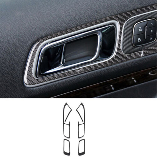 4Pcs Carbon Fiber Interior Door Handle Trim Panel for Ford Explorer 2011-2014