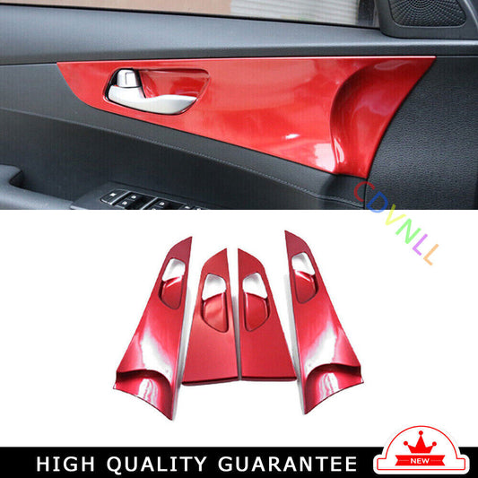 Car Inner Door Panel Decor Cover Trim 4PCS for Kia K3 Forte 2019-2022 Bright Red