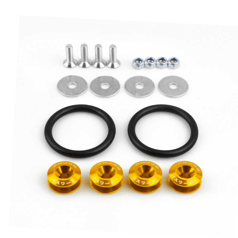 Gold JDM Quick Release Fasteners Car Bumpers Trunk Fender Hatch Lids Kit