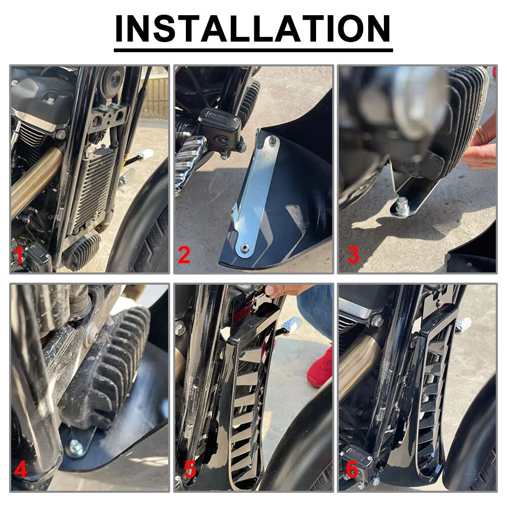 Matte Chin Fairing Spoiler Lower Radiator Cover Fit for Harley Softail Street Bob