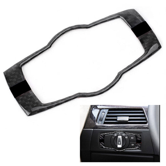 Carbon Fiber Car Headlight Switch Button Frame Cover Trim Fit for BMW 3 series E90