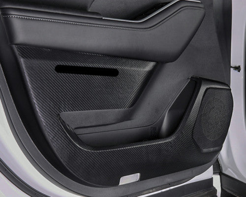 Carbon Fiber Leather Door Anti-Kick Anti-Dirty Guard for Toyota Highlander 20-23