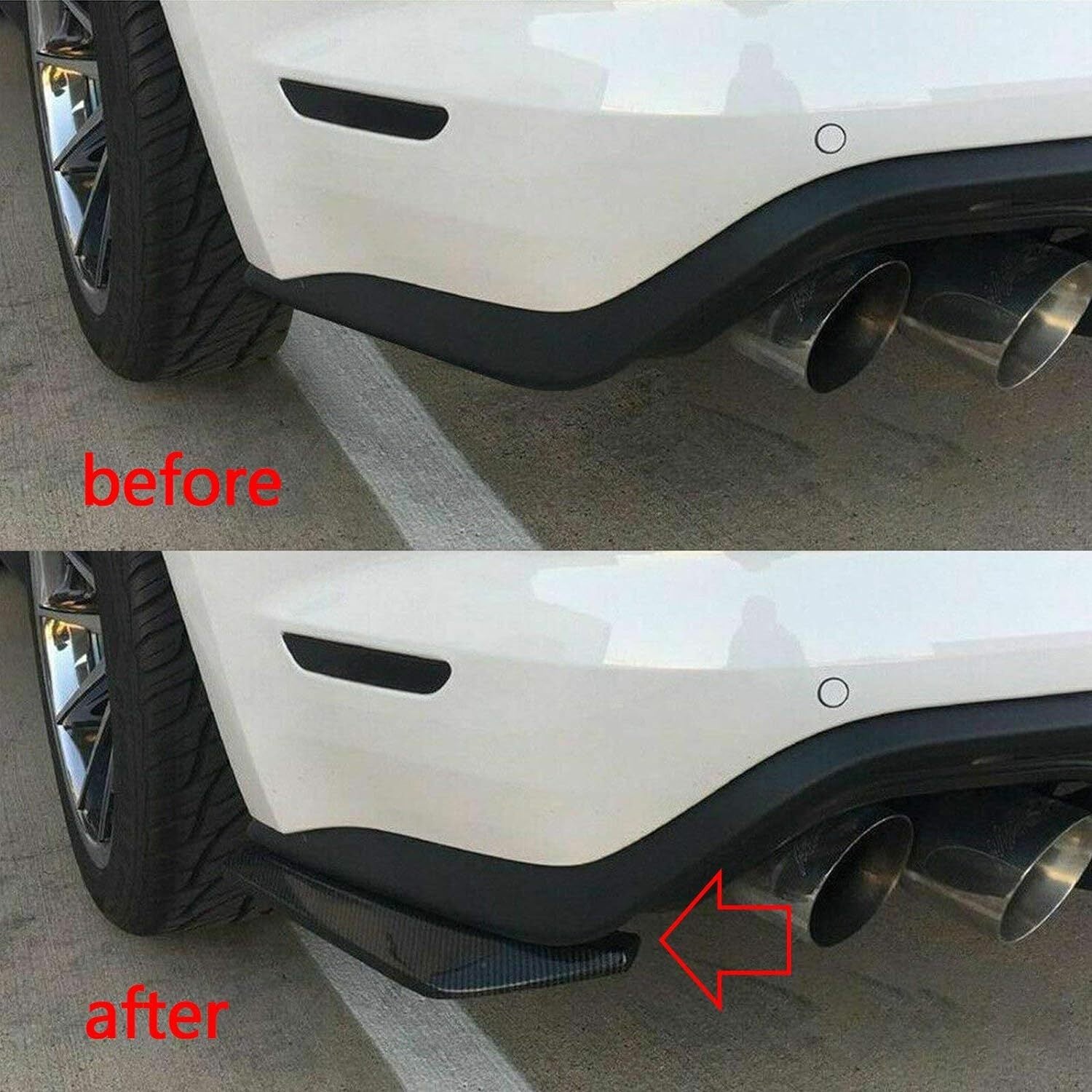 2pcs for Nissan 370Z 350Z Carbon Fiber Rear Bumper Lip Splitter Diffuser Canard