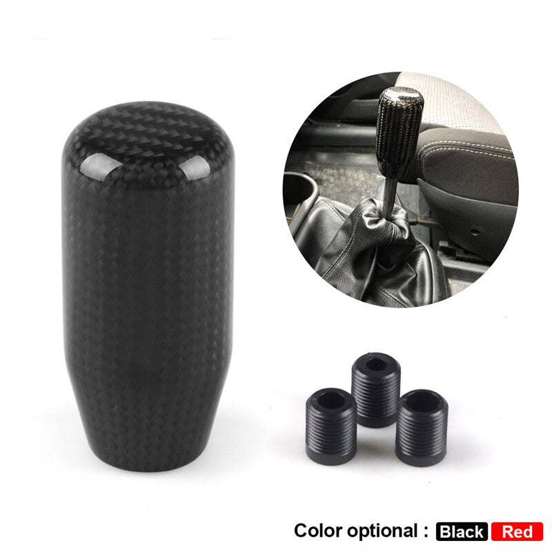 Real Car Carbon Fiber Manual Gear Shift Knob Stick Shifter Lever Knob NEW