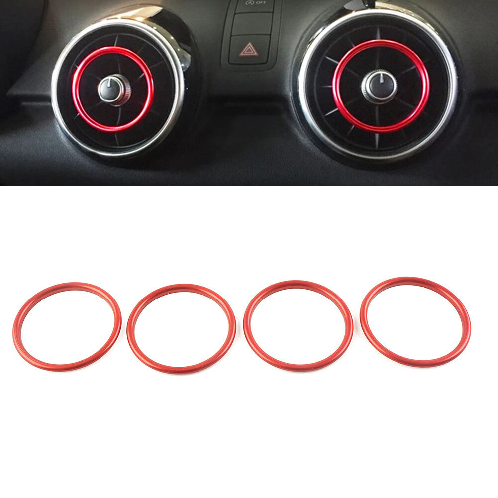 for Audi A1 S1 8X Center Console Air Condition Vent Outlet Ring Cover Trim Red