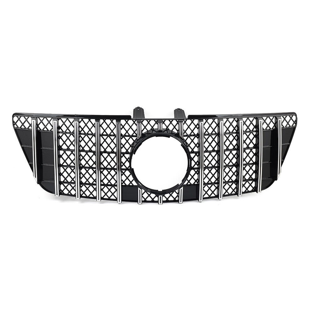 GTR Style Front Bumper Hood Diamond Grille Chrome for Benz ML Class W164 2009-12