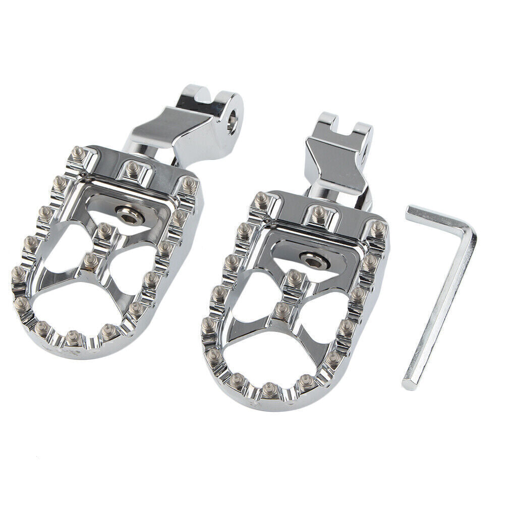 Cool Wide Front FootPegs Footrests For Trunxon 1200 2004-2015 Aluminum Silver