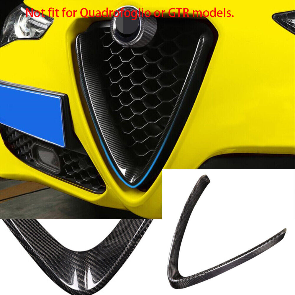 Real Carbon Fiber Front Bumper V Shape Grille Cover for Alfa Romeo for Stelvio 2017+