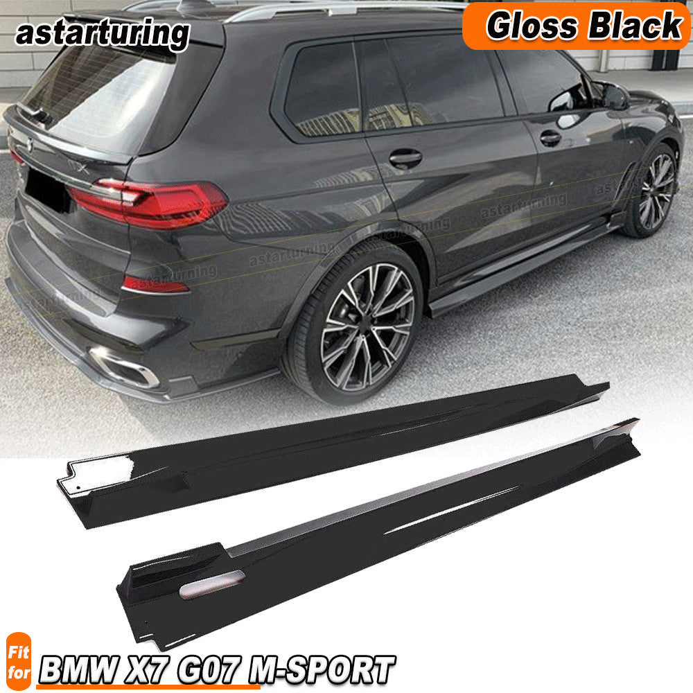 for BMW X7 G07 M-SPORT 19-23 Gloss Black Side Skirts Extension Lip Rocker Panel