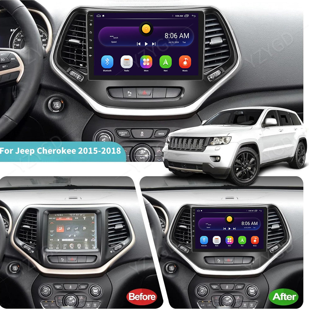 GPS Navi Wifi Apply CarPlay for Jeep Cherokee 2015-2018 Stereo Android Car Radio