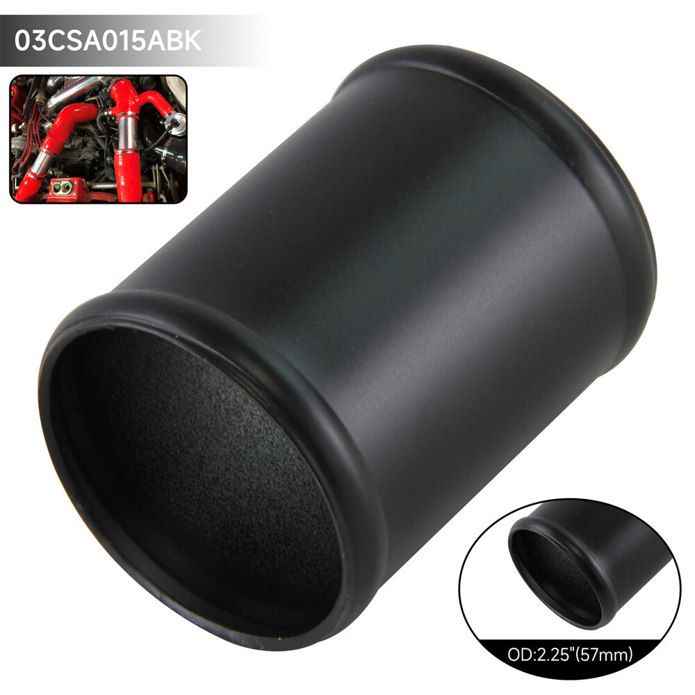Aluminum Hose Adapter Tube Joiner Pipe Coupler Connector 57mm 2.25 Inch Black