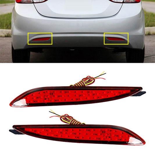 Pair Rear Bumper Reflector TailLight Braking Light for Hyundai for Elantra 2012 2013
