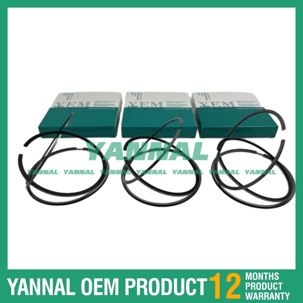 3 new 3KA1 Piston Ring Kit STD for Isuzu Diesel Engines