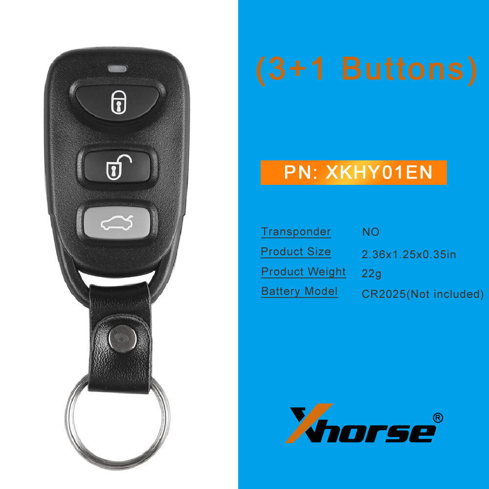 5x XKHY01EN Universal Remote Key Fob 4 Buttons for Hyundai VVDI Key Tool