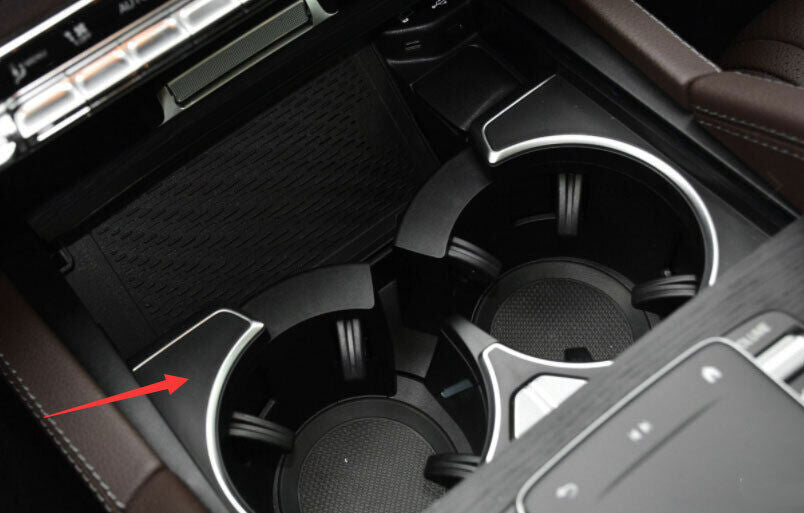 Red Carbon Fiber Inner Central Console Water Cup Cover for Benz GLE GLS 2020-23