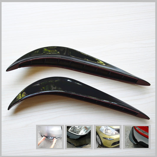 2x Car Front Back Bumper Anti-rub Black Streamline Guard Cover Sticker Protector