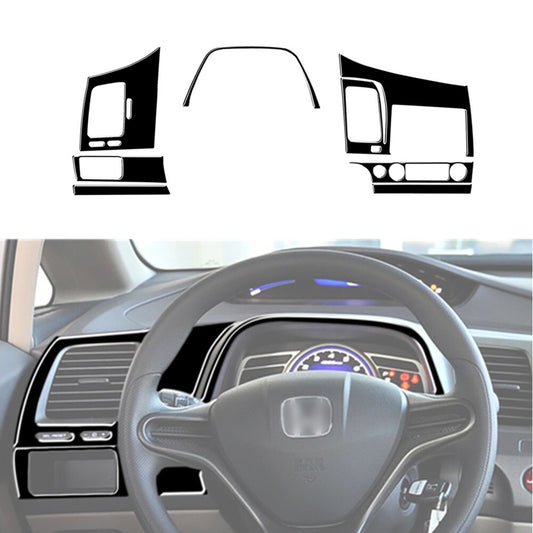 7X Piano Black Interior Dashboard Cover Trim Kit for Honda for Civic 8th 2006-2011